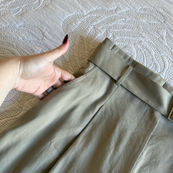 NWT - Lafayette 148 New York - Jagger Wide Leg Pant - Green Clay - Picture 5 of 12